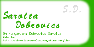 sarolta dobrovics business card